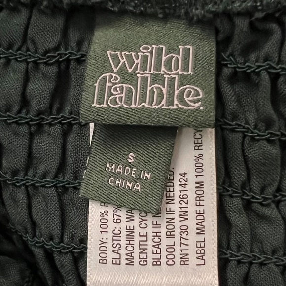 Wild fable Dark green smocked ruffle skirt - Picture 3 of 4